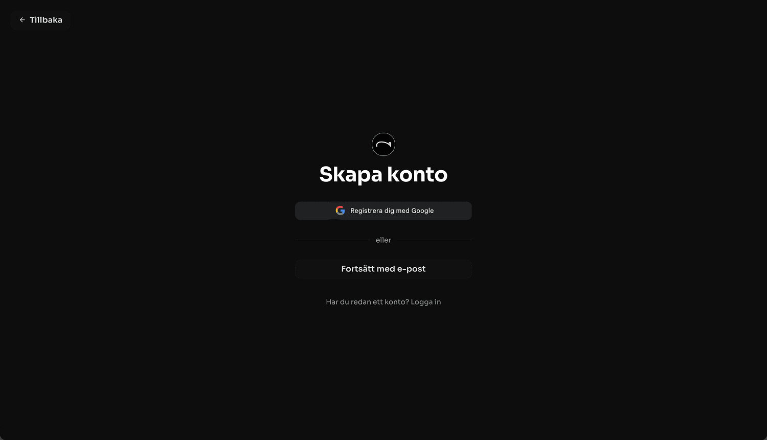 Skapa konto